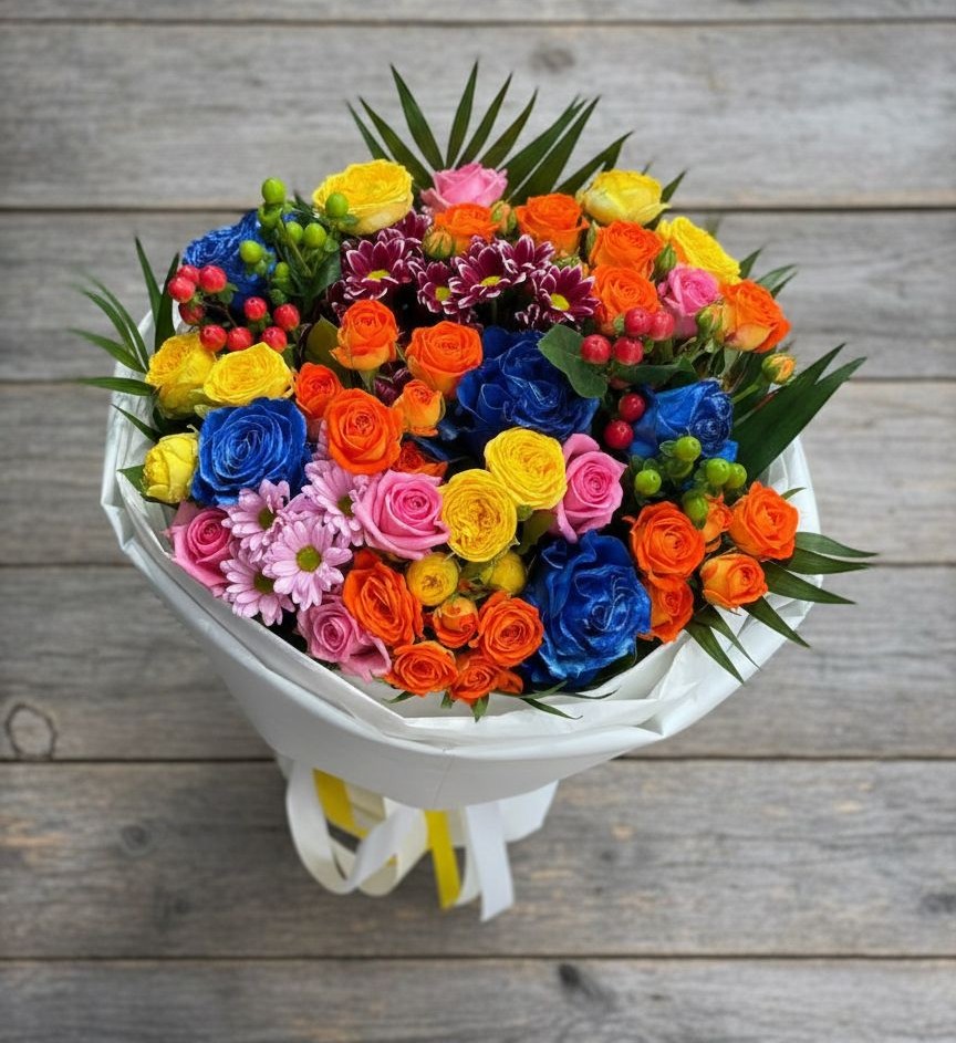 Букет цветов из: Розы и Хризантемы в Таврово