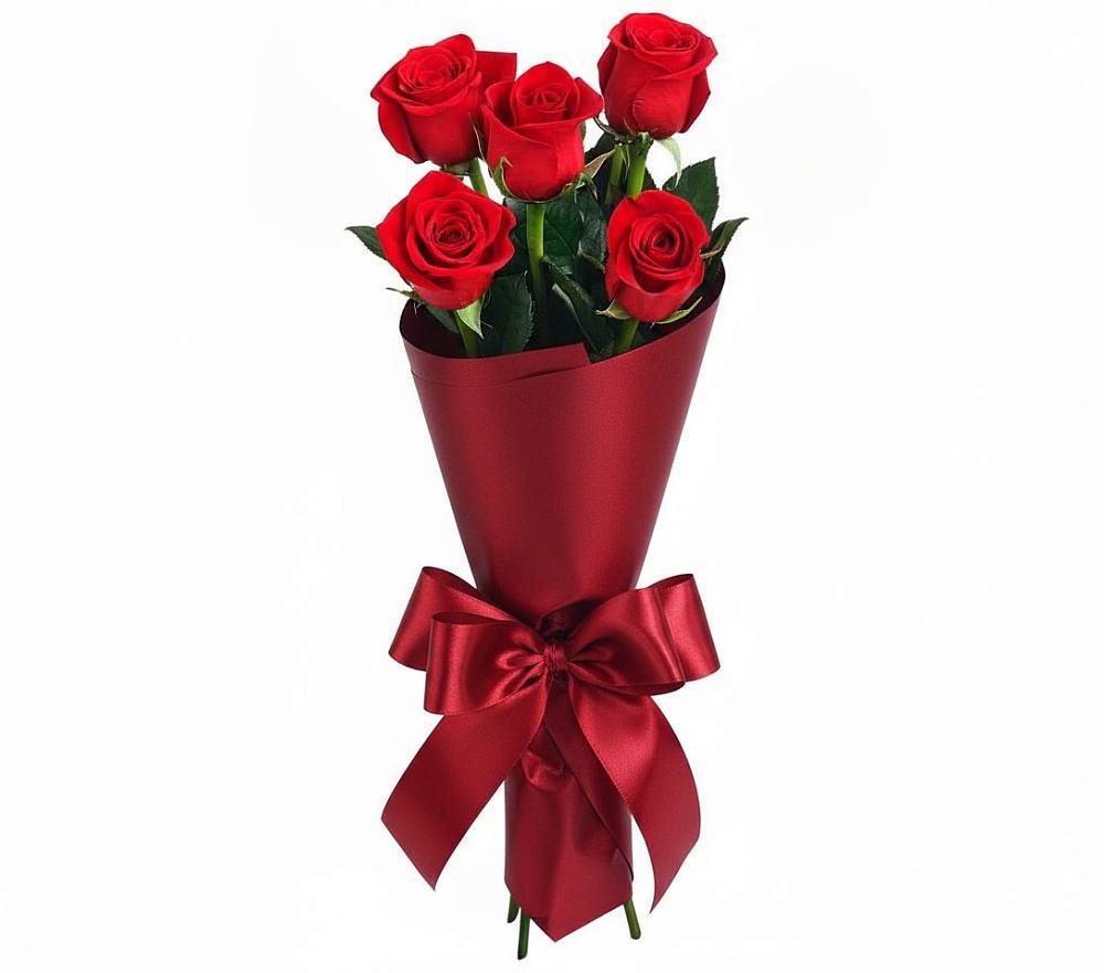 Букет 5 Красных роз Эдлесс Лав в Таврово