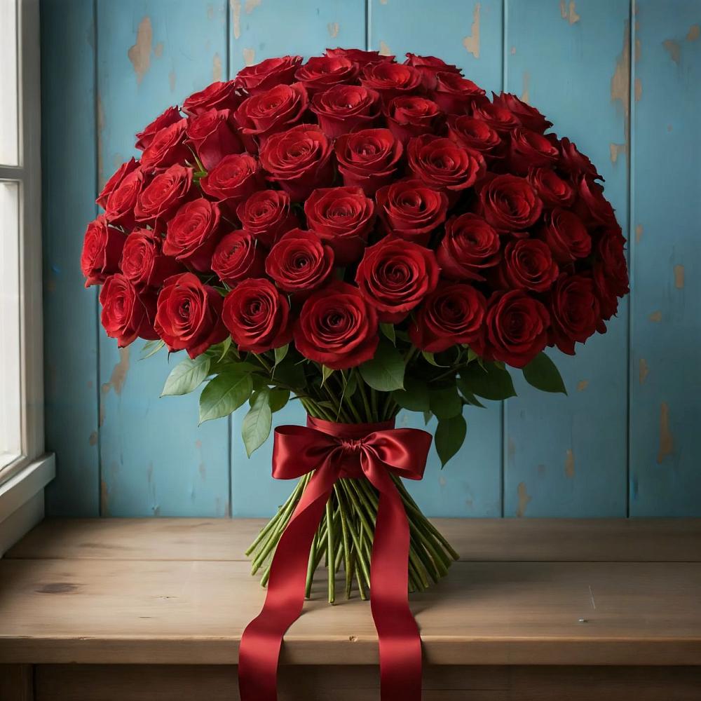 Букет Красные розы Блэк Меджик в Таврово