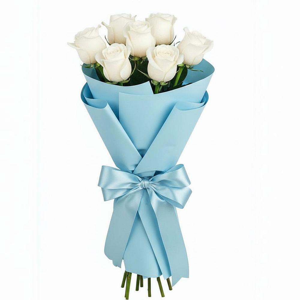 Букет 7 белых роз Проуд в Таврово