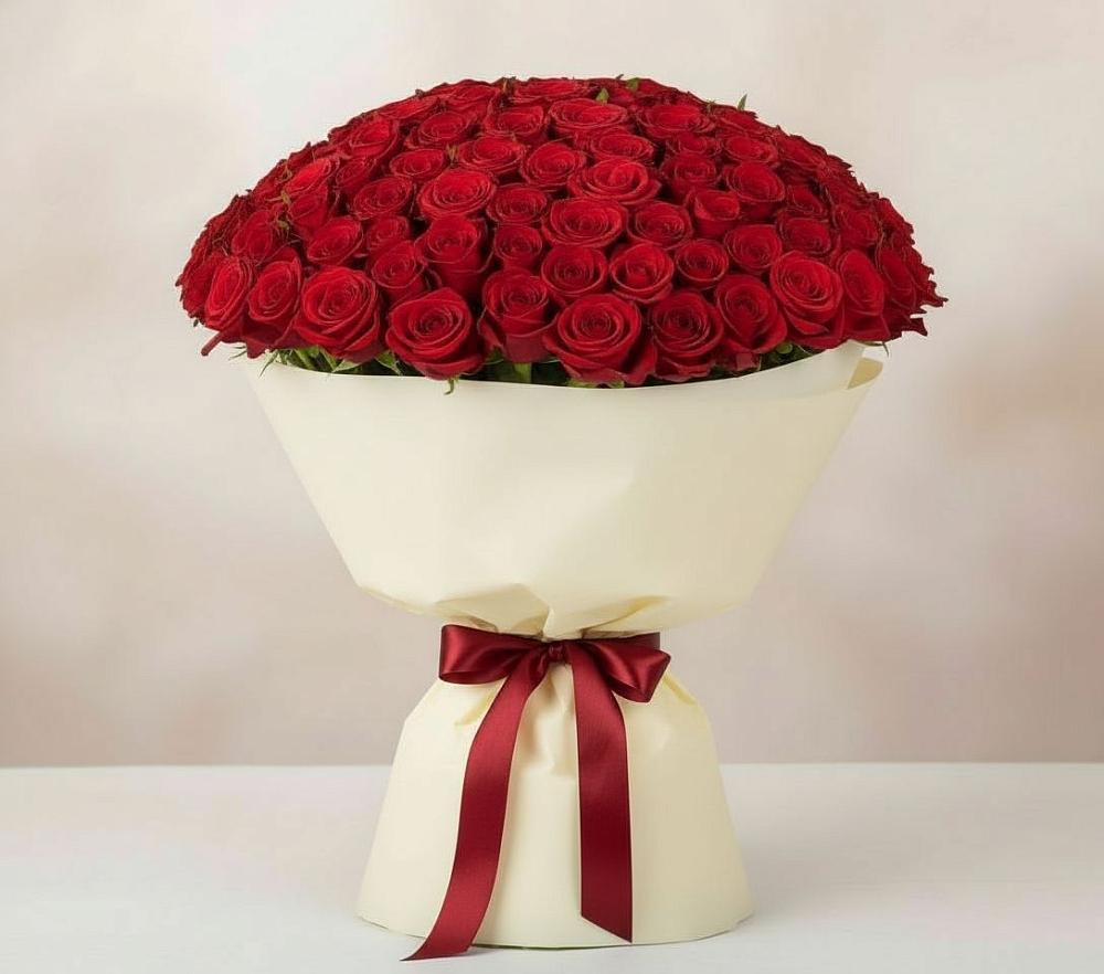 Букет 101 Красная роза Милано в Таврово