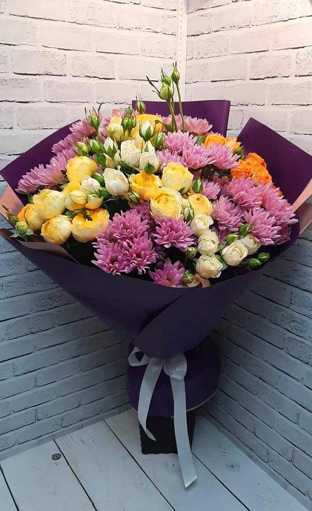 Букет цветов из: Хризантемы и Розы в Таврово