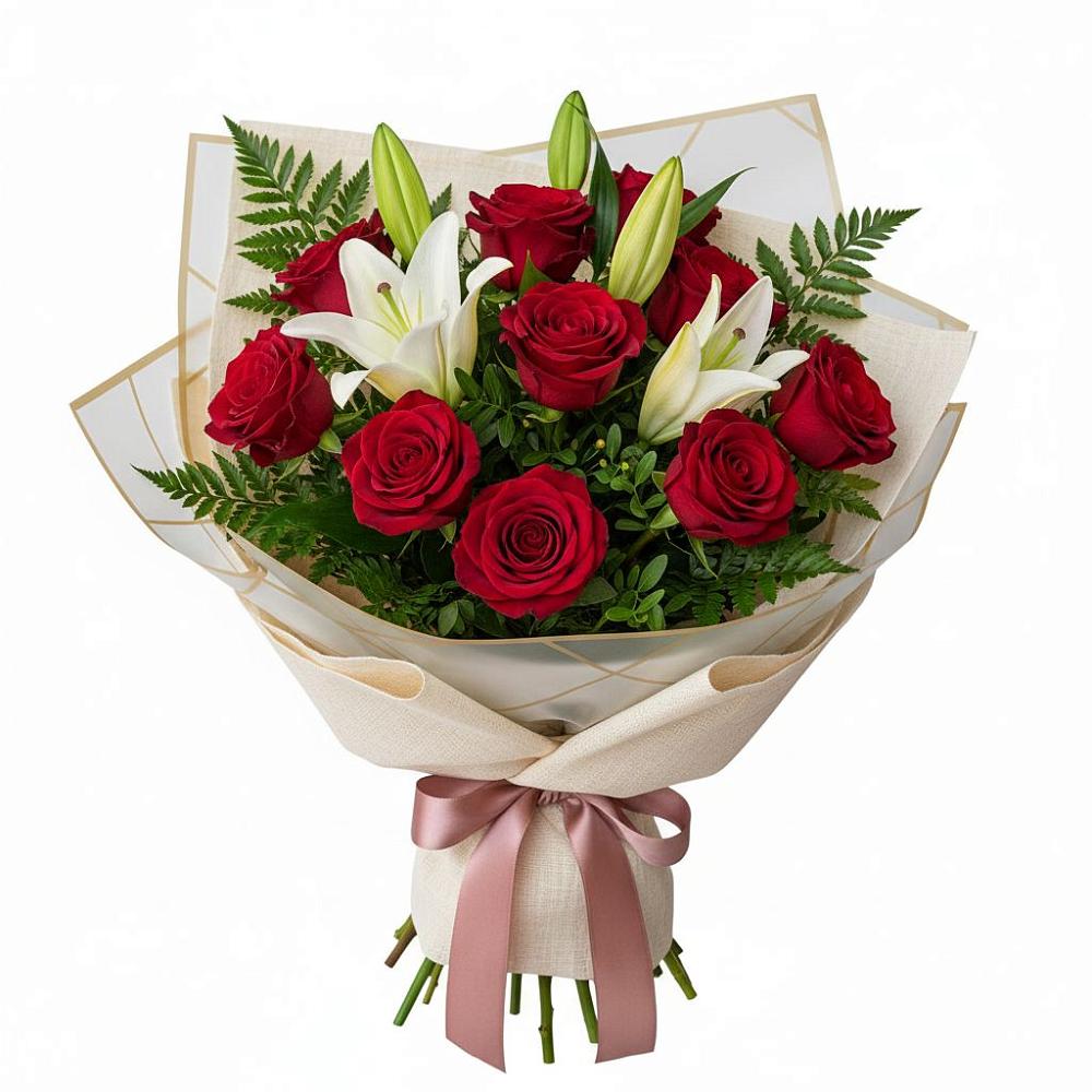 Букет цветов из: Лилии и Розы в Таврово