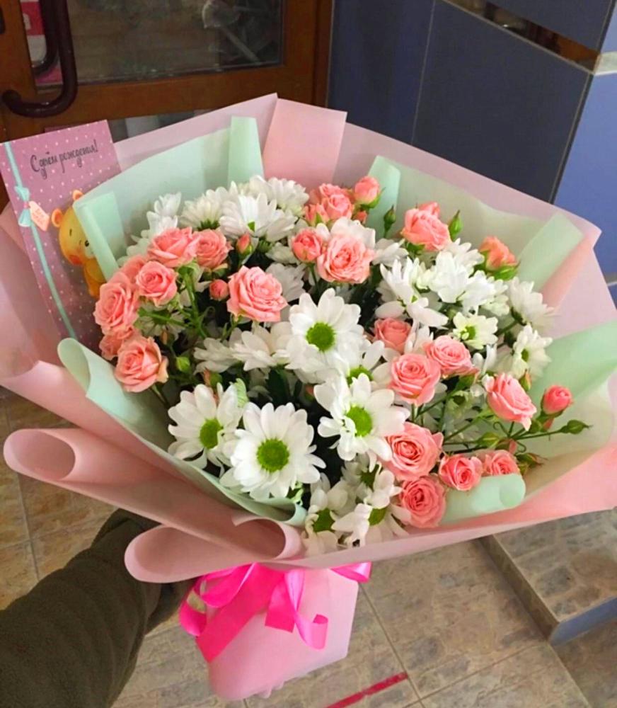 Букет цветов из: Розы и Хризантемы в Таврово