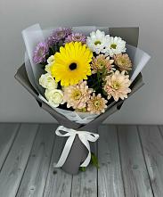 Букет цветов из:  Розы, Герберы и Хризантемы в Таврово
