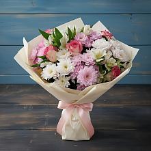 Букет цветов из:  Хризантемы, Альстромерии и Розы в Таврово