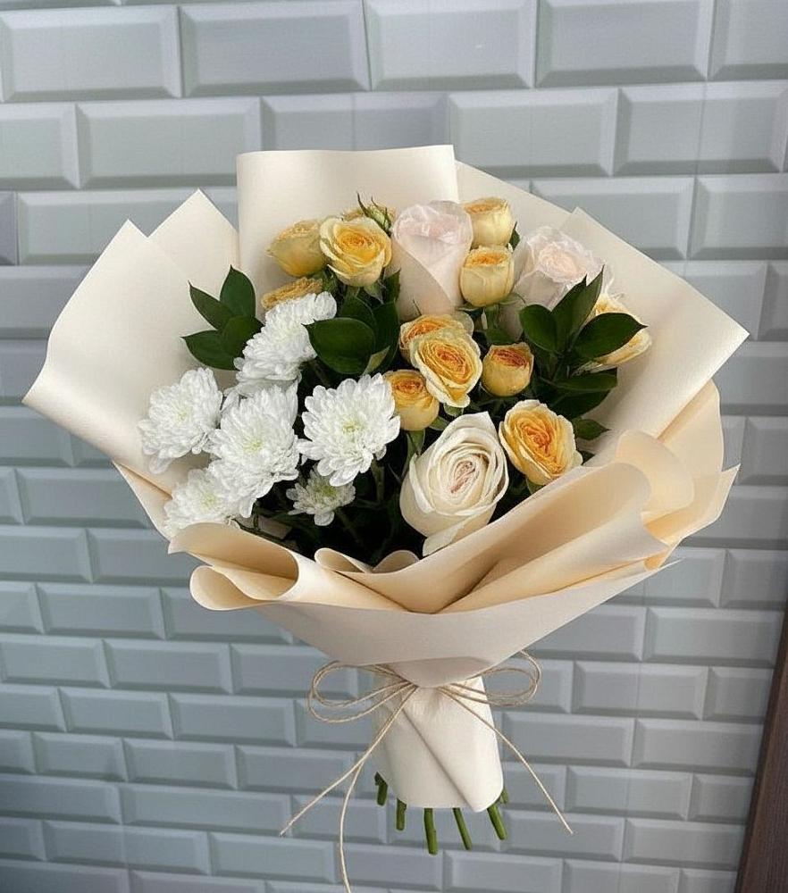 Букет цветов из: Розы и Хризантемы в Таврово