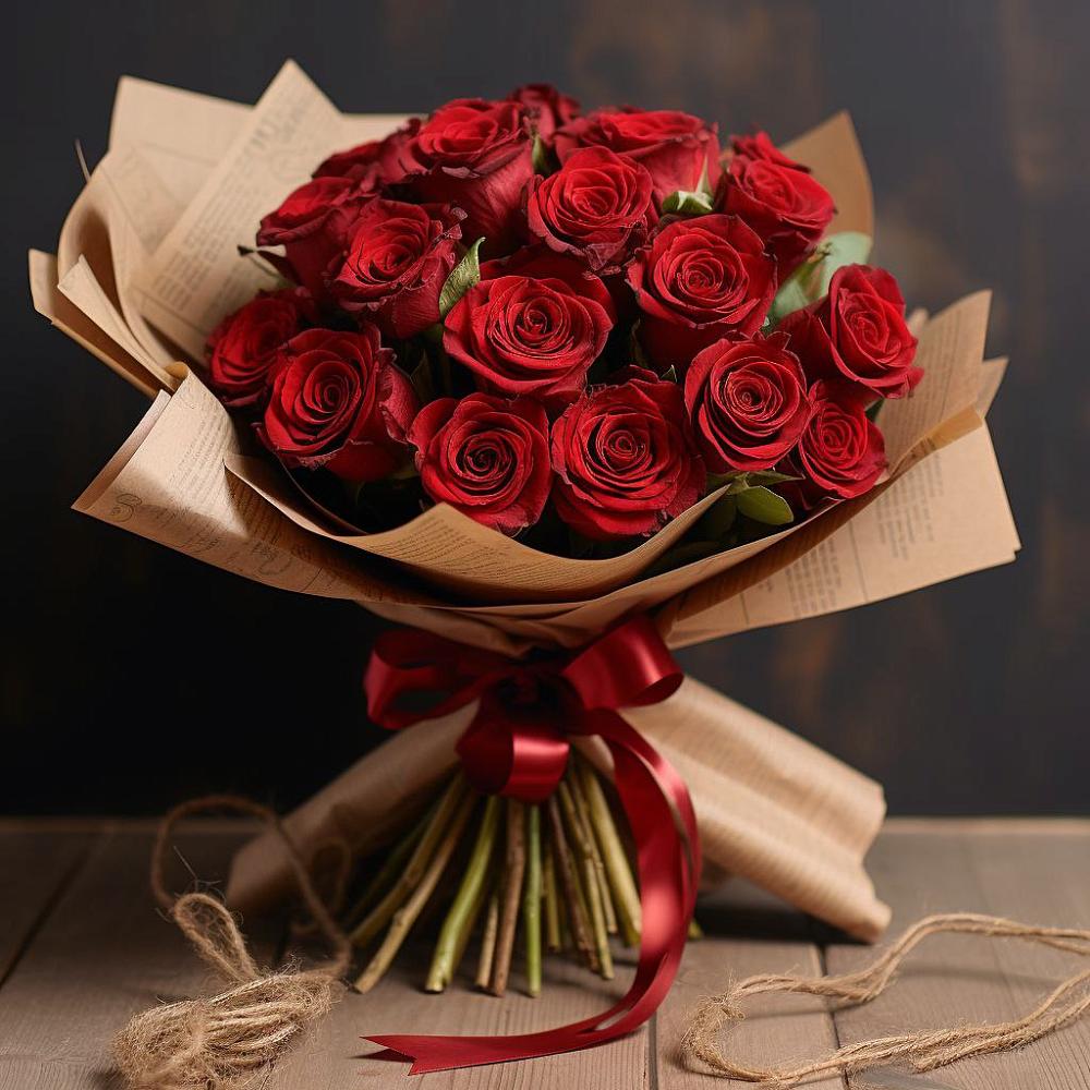 Букет 17 Красных роз Эдлесс Лав в Таврово
